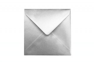 Vierkante enveloppen 155x155 mm, zilver