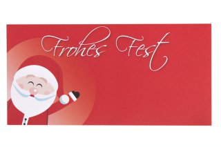 Enveloppen DIN lang, print rood, kerstman