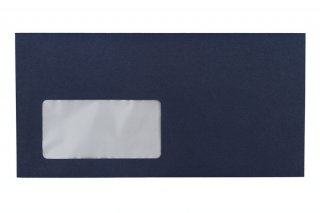 Enveloppen DIN lang met venster, donkerblauw bedrukt