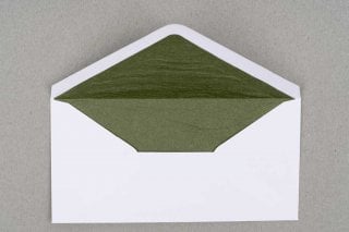 Enveloppen DIN lang, wit met groene voering