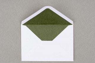 Enveloppen DIN C6, wit met groene voering