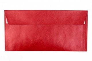 Enveloppen DIN lang zelfklevend, parelmoer rood
