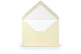 Enveloppen DIN B6, crème gevoerd