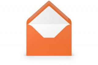Enveloppen DIN B6, oranje gelinieerd