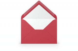 Enveloppen DIN B6, rood gelinieerd
